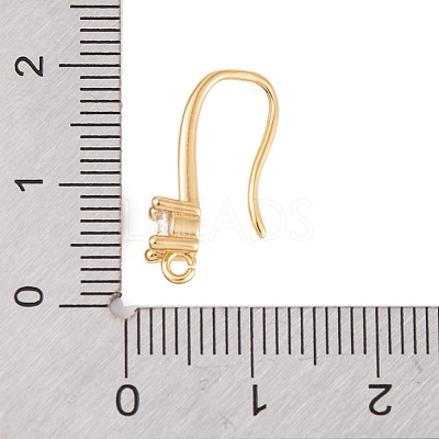 Rack Plating Brass Cubic Zirconia Earring Hooks KK-S374-05G-07-1