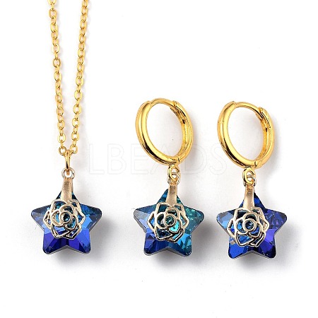 Electroplate Star Glass Jewelry Sets SJEW-JS01120-02-1