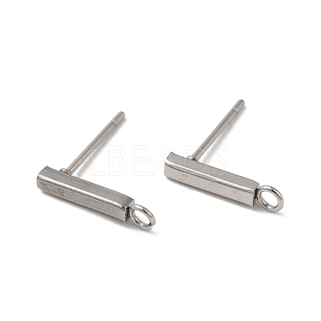 304 Stainless Steel Stud Earring Finding STAS-C080-06A-P-1