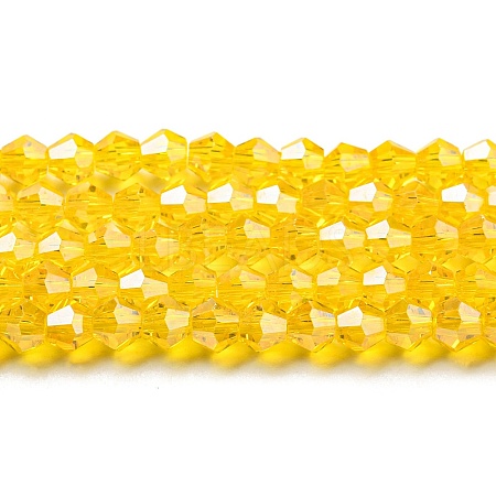 Transparent Electroplate Glass Beads Strands GLAA-F029-4mm-C22-1