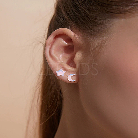 1 Set Resin & Alloy Stud Earrings for Women EJEW-LP0003-83-1