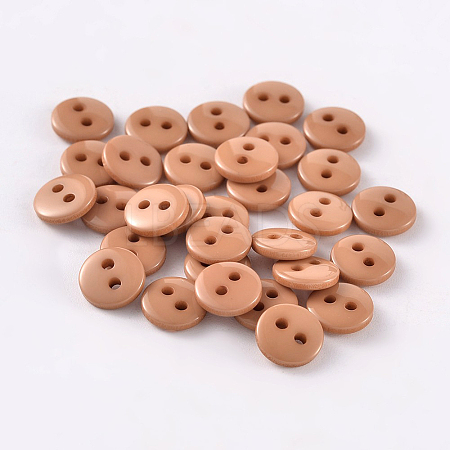 2-Hole Flat Round Resin Sewing Buttons for Costume Design BUTT-E119-34L-09-1