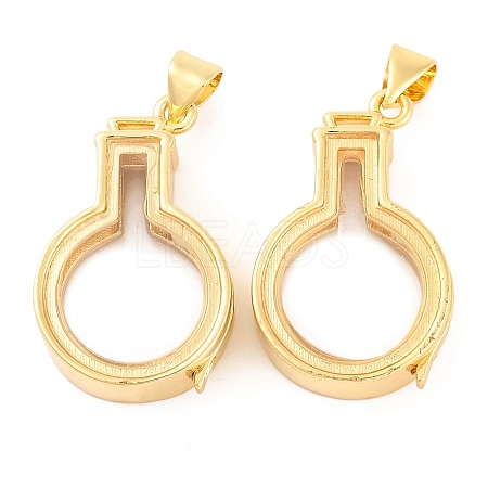 Rack Plating Brass Locket Pendants KK-F874-01G-17-1