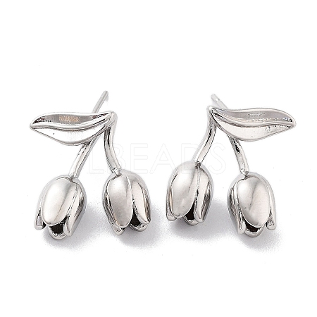 Brass Stud Earrings KK-B082-25P-1
