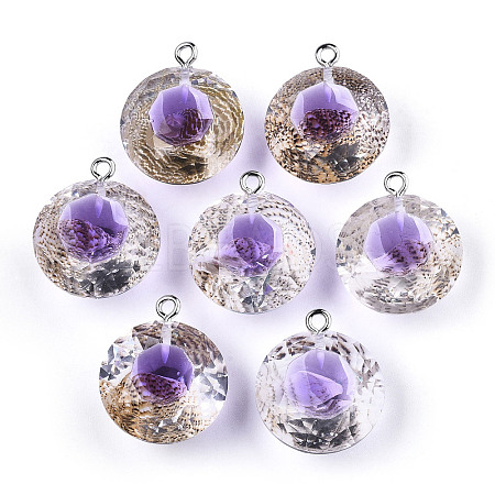 Transparent Epoxy Resin Pendants X-CRES-N025-11D-1