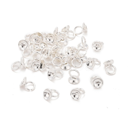 201 Stainless Steel Bead Cap Pendant Bails STAS-L244-27B-S-1