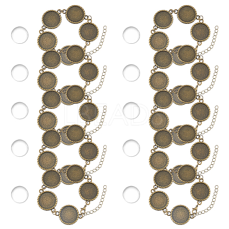 DIY Blank Dome Alloy & Iron Chain Bracelets Making Kits BJEW-HS00001-1