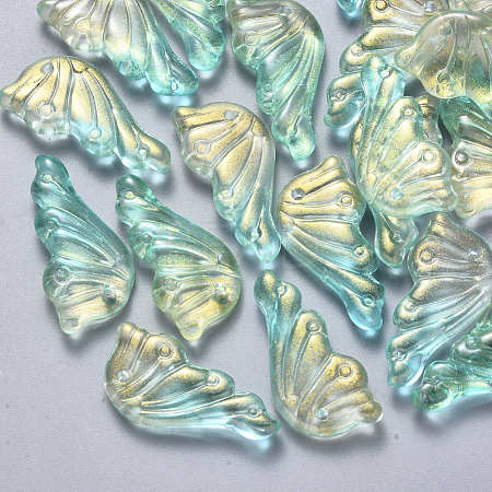 Transparent Spray Painted Glass Pendants GLAA-S190-010A-01-1