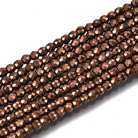 Electroplate Non-magnetic Synthetic Hematite Beads Strands G-T114-59-R-1
