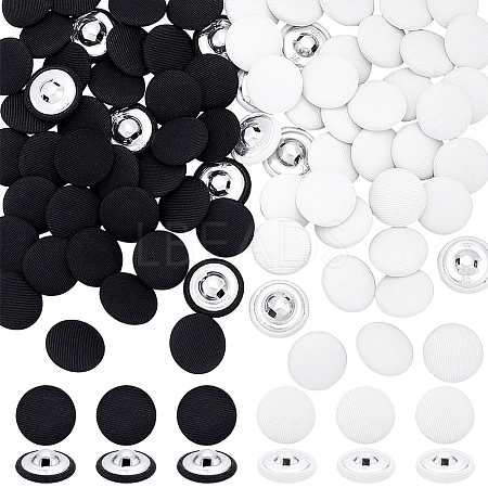 100Pcs 2 Colors 1-Hole Cloth Buttons DIY-NB0014-37-1