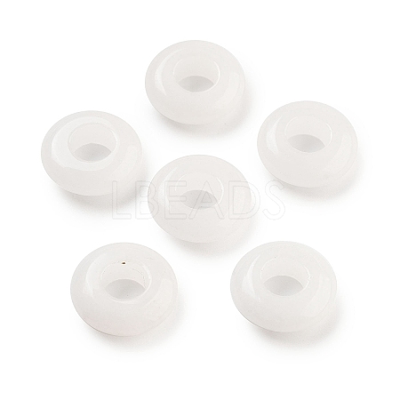 Natural White Jade European Beads G-C134-01F-1