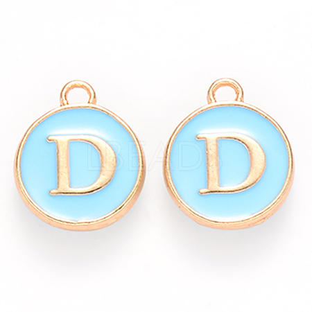 Golden Plated Alloy Enamel Charms X-ENAM-S118-04D-1