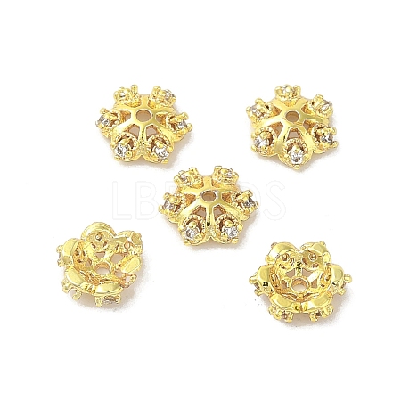 Rack Plating Brass Beads Caps KK-B088-05A-G-1