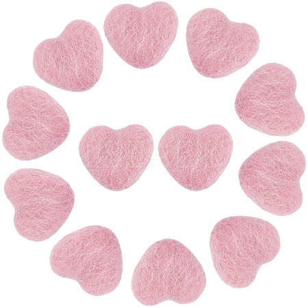 12Pcs Heart Wool Needle Felting Decoration DIY-SC0030-14A-1