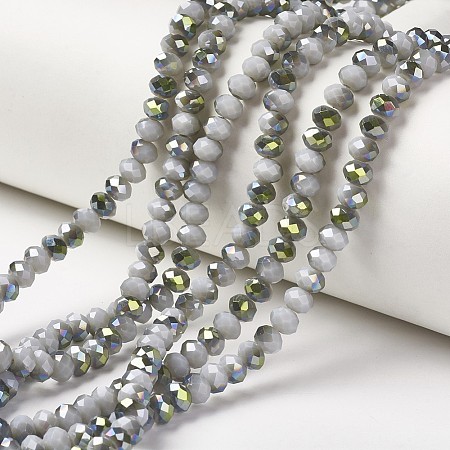 Electroplate Opaque Glass Beads Strands EGLA-A034-P4mm-S13-1
