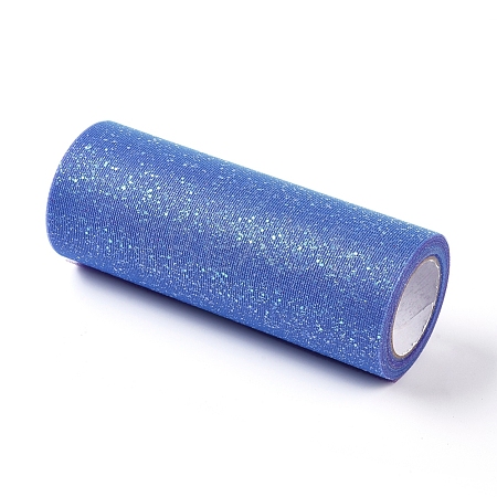 Rainbow Glitter Deco Mesh Ribbons X-OCOR-WH0032-48A-1