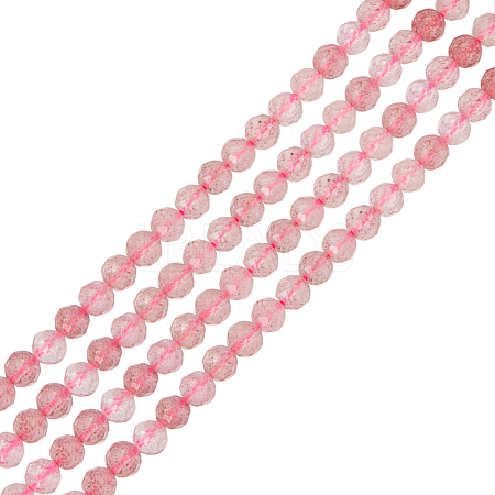 2 Strands Natural Strawberry Quartz Beads Strands G-HY0001-96-1