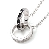 Interlocking Double Rings with 12 Constellations Enamel Pendant Necklace NJEW-G073-11A-P-2