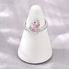 Flower Brass Micro Pave Cubic Zirconia Cuff Open Rings for Women CU-CBA0A21-06A-P-3