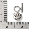 Brass Micro Pave Clear Cubic Zirconia Toggle Clasps KK-N254-82P-3