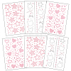 6 Sheets 3 Styles Acrylic Rhinestone Face Body Stickers AJEW-SP0002-68B-7