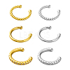 12Pcs 6 Styles Brass C-Shaped Cuff Earrings EJEW-GO0003-29-1