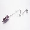 Natural Amethyst Pointed Dowsing Pendulums G-E338-07E-2