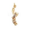 Rack Plating Brass Micro Pave Cubic Zirconia Pendants KK-P241-06G-1