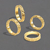 Brass Crushed Ice Pattern Finger Rings FS-WG1F485-01-4