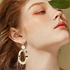 20Pcs Flat Round Brass Stud Earring Findings KK-BBC0013-96A-5