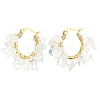 Natural Quartz Crystal Chips Braided Hoop Earrings EJEW-JE04940-06-1