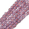 Handmade Millefiori Glass Flat Round Bead Strands LK-P010-A-01-1