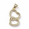 Brass Micro Pave Cubic Zirconia Pendants ZIRC-G157-11G-02-2