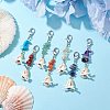 Crab Cowrie Shell & Glass Beads Pendant Decoration HJEW-MZ00098-2