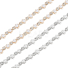  4 Yard 2 Style Rhinestones Cup Chains with ABS Plastic Pearl Beaded LCHA-NB0001-01-1