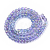 Frosted Spray Painted Glass Beads Strands X-GLAA-N035-03A-C05-2