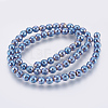 Electroplated Non-magnetic Synthetic Hematite Bead Strand X-G-E495-04A-2