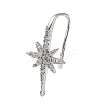 Brass Micro Pave Clear Cubic Zirconia Hoop Earring Findings KK-H521-01P-1