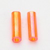 Transparent Colours Rainbow Glass Bugle Beads TSDB6MM169-2
