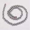 Grade AA Magnetic Synthetic Hematite Bead Strands G-P258-05-8mm-2