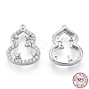 Rhodium Plated 925 Sterling Silver Micro Pave Cubic Zirconia Charms STER-T004-14P-3