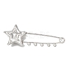 Star Textured 304 Stainless Steel Safety Pins Brooch Findings SA-CBAB767-06B-P-1