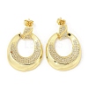 Oval Rack Plating Brass Micro Pave Cubic Zirconia Dangle Stud Earrings EJEW-F331-21G-1
