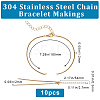 Beebeecraft 10Pcs 304 Stainless Steel Box Chains/Venice Chains Bracelets Making AJEW-BBC0002-10-2