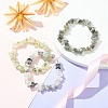 3Pcs 3 Style Natural Mixed Gemstone Chips Beaded Stretch Bracelets Set for Women BJEW-FZ00004-1
