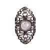 Natural Quartz Crystal Retro Finger Rings RJEW-B067-02R-17-2
