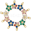 10Pcs Brass Clear Cubic Zirconia Pendants ZIRC-HS0001-19-1