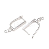 Brass Micro Pave Cubic Zirconia Hoop Earring Findings CU-CBAB5B4-02P-2