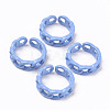 Spray Painted Alloy Cuff Rings RJEW-T011-29B-RS-1