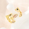 Brass Pave Cubic Zirconia Cuff Open Rings CU-CBACDF6-09G-02-2